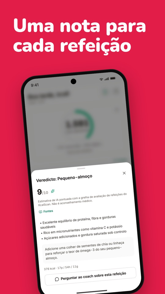 Uma nota para cada refeição: o veredicto de IA dá 9/10 a um pequeno-almoço, com uma dica
